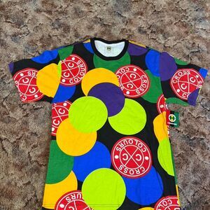 Vintage Cross Colors AOP Retro Logo Tee Shirt With tags Size Medium